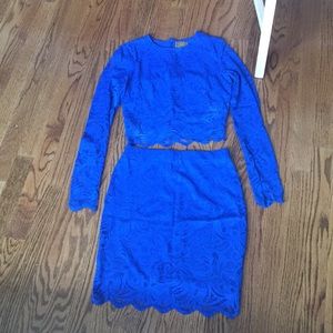 Lace crop top and skirt set